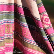 Cotton Himalayan Blanket Shawl Dark Rainbow