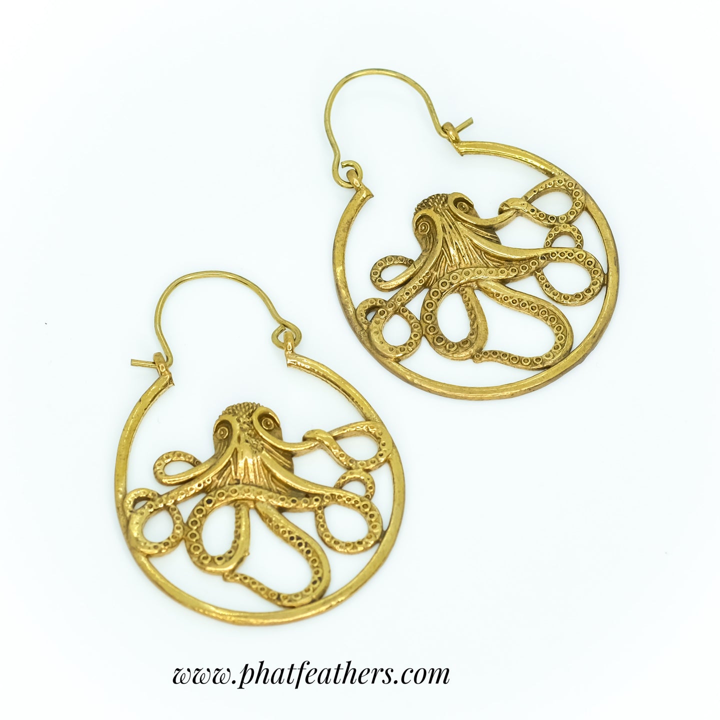 Octopus Brass Earring