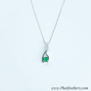 Pear Shaped Emerald Earrings and Necklace Set