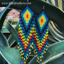Load image into Gallery viewer, Tropical Beaded Hanging Earrings
