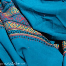 Load image into Gallery viewer, Cotton Himalayan Blanket Shawl Turquoise
