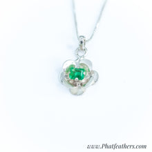Load image into Gallery viewer, Blossom Emerald Earrings and Necklace Set
