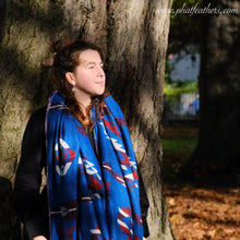 Load image into Gallery viewer, Cotton Himalayan Blanket Shawl Royal Blue
