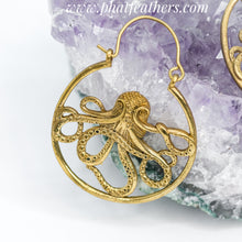 Load image into Gallery viewer, Octopus Brass Earring
