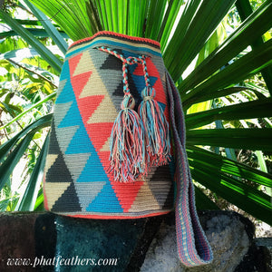 Blue/Orange Handmade Colombian Wayuu Bag