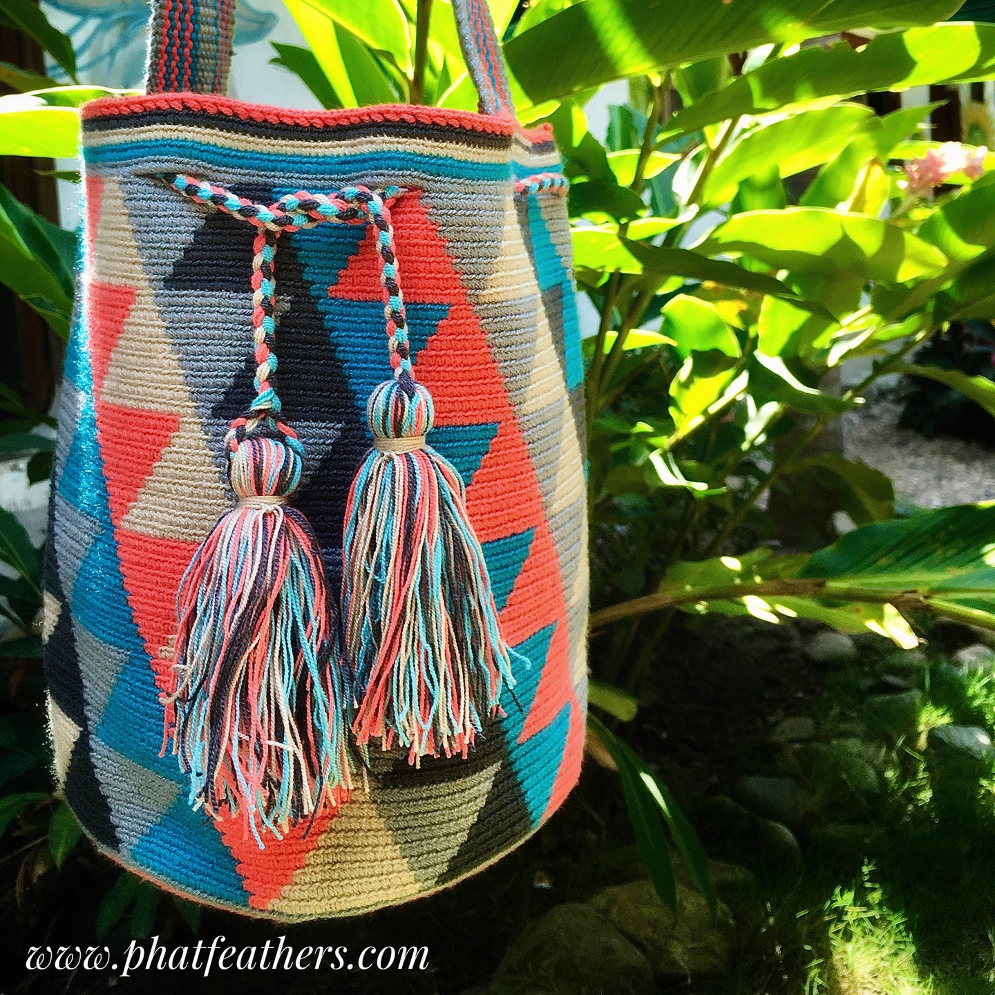 Blue/Orange Handmade Colombian Wayuu Bag
