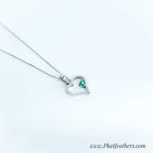 Load image into Gallery viewer, Heart Emerald Earrings and Necklace Set
