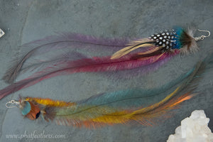 Extra Long Single Feather Earrings