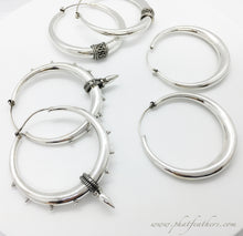 Load image into Gallery viewer, Thin Sterling Silver Tribal Hoops

