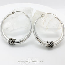 Load image into Gallery viewer, Thin Sterling Silver Tribal Hoops

