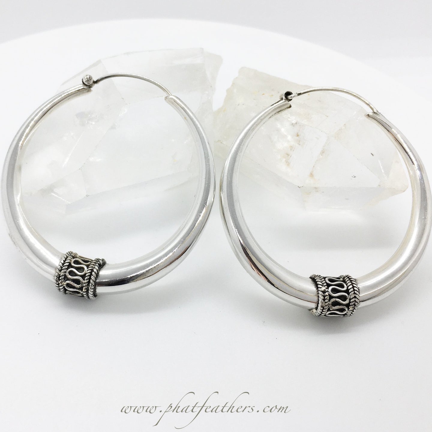 Thin Sterling Silver Tribal Hoops