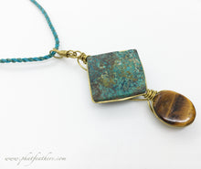 Load image into Gallery viewer, Tigers Eye Chrysocolla Pendant
